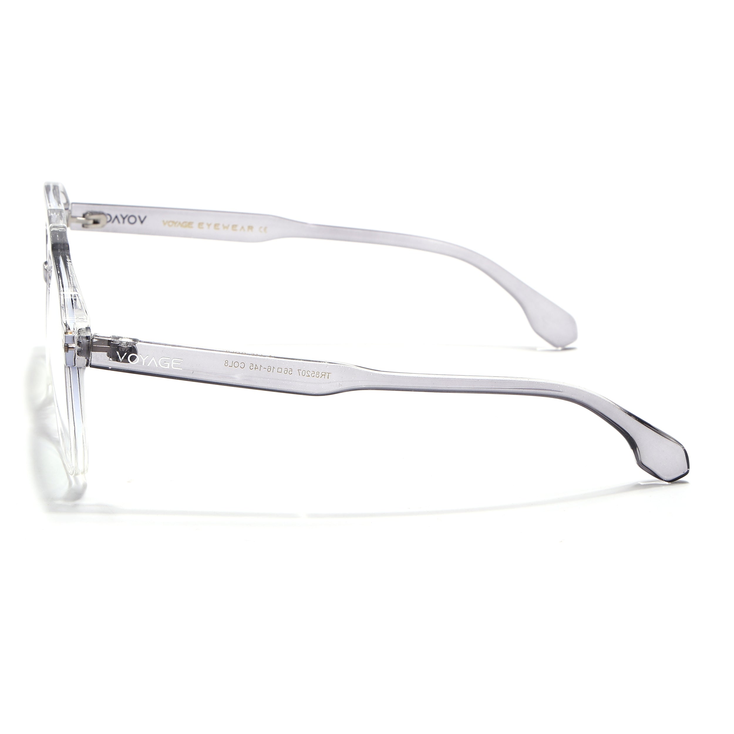 Voyage Maverick Transparent Grey Wayfarer Eyeglasses for Men & Women (TR85207MG4716-C6)