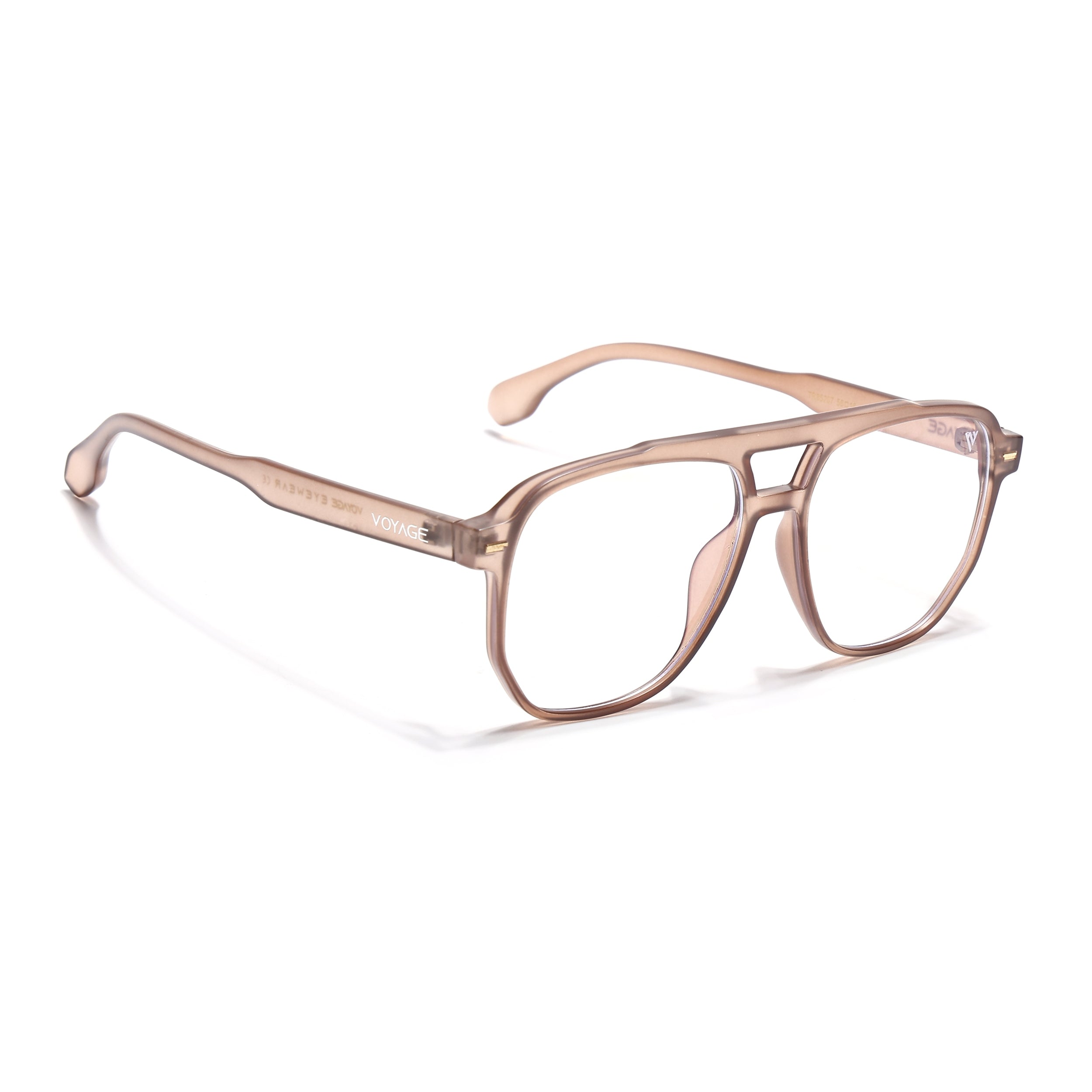 Voyage Maverick Transparent Brown Wayfarer Eyeglasses for Men & Women (TR85207MG4727-C2)