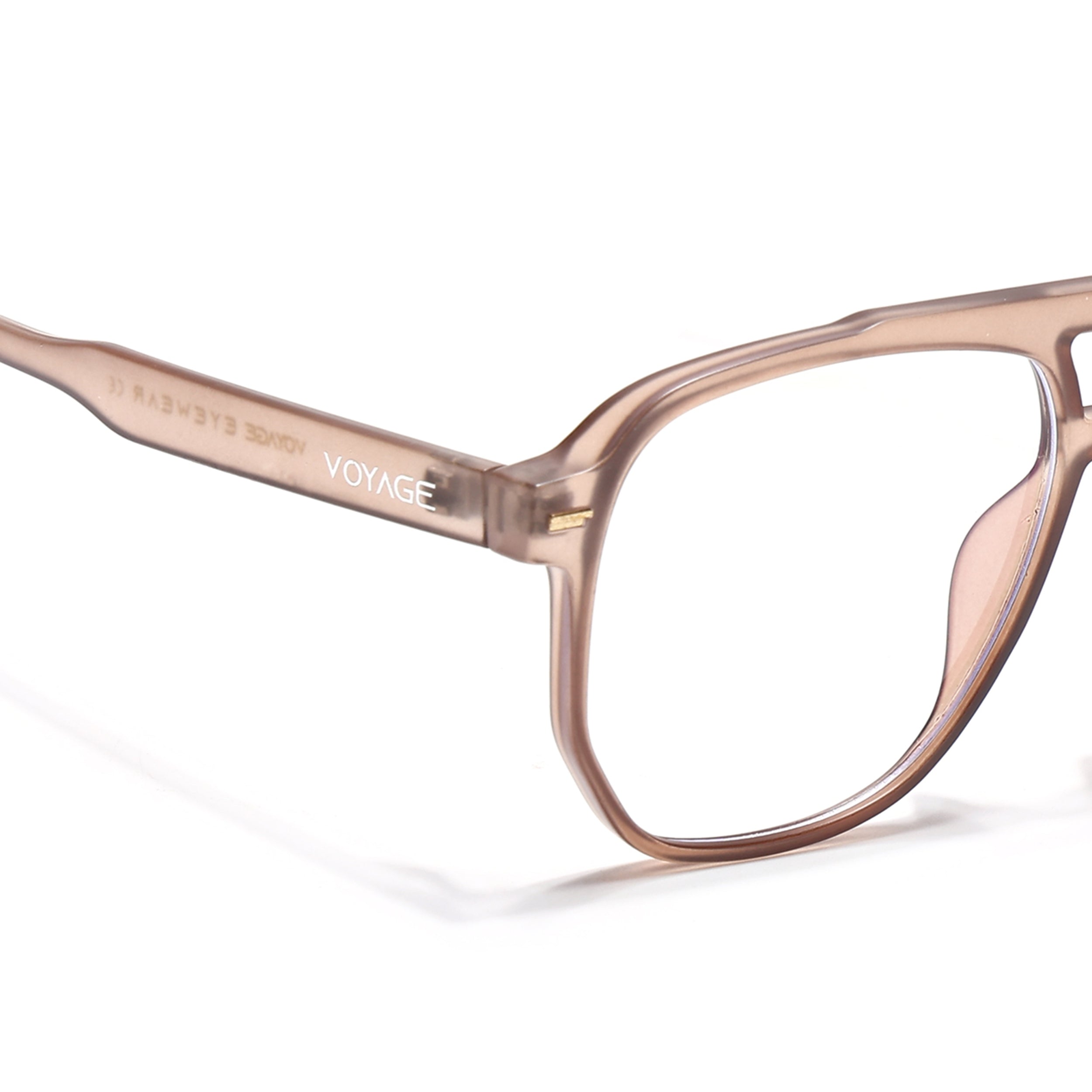 Voyage Maverick Transparent Brown Wayfarer Eyeglasses for Men & Women (TR85207MG4727-C2)