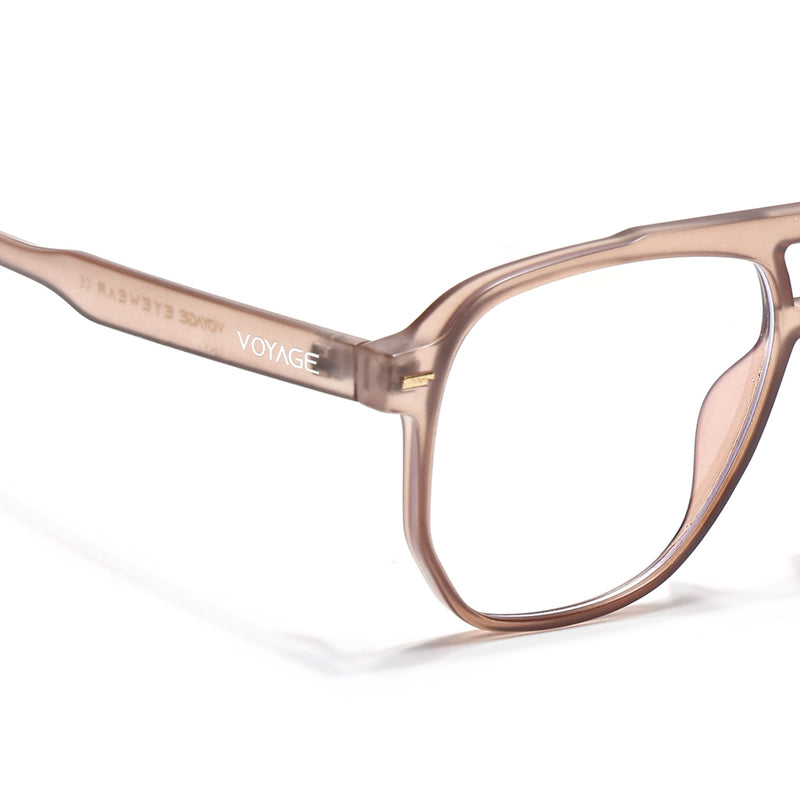 Voyage Maverick Transparent Brown Wayfarer Eyeglasses for Men & Women (TR85207MG4727-C2)