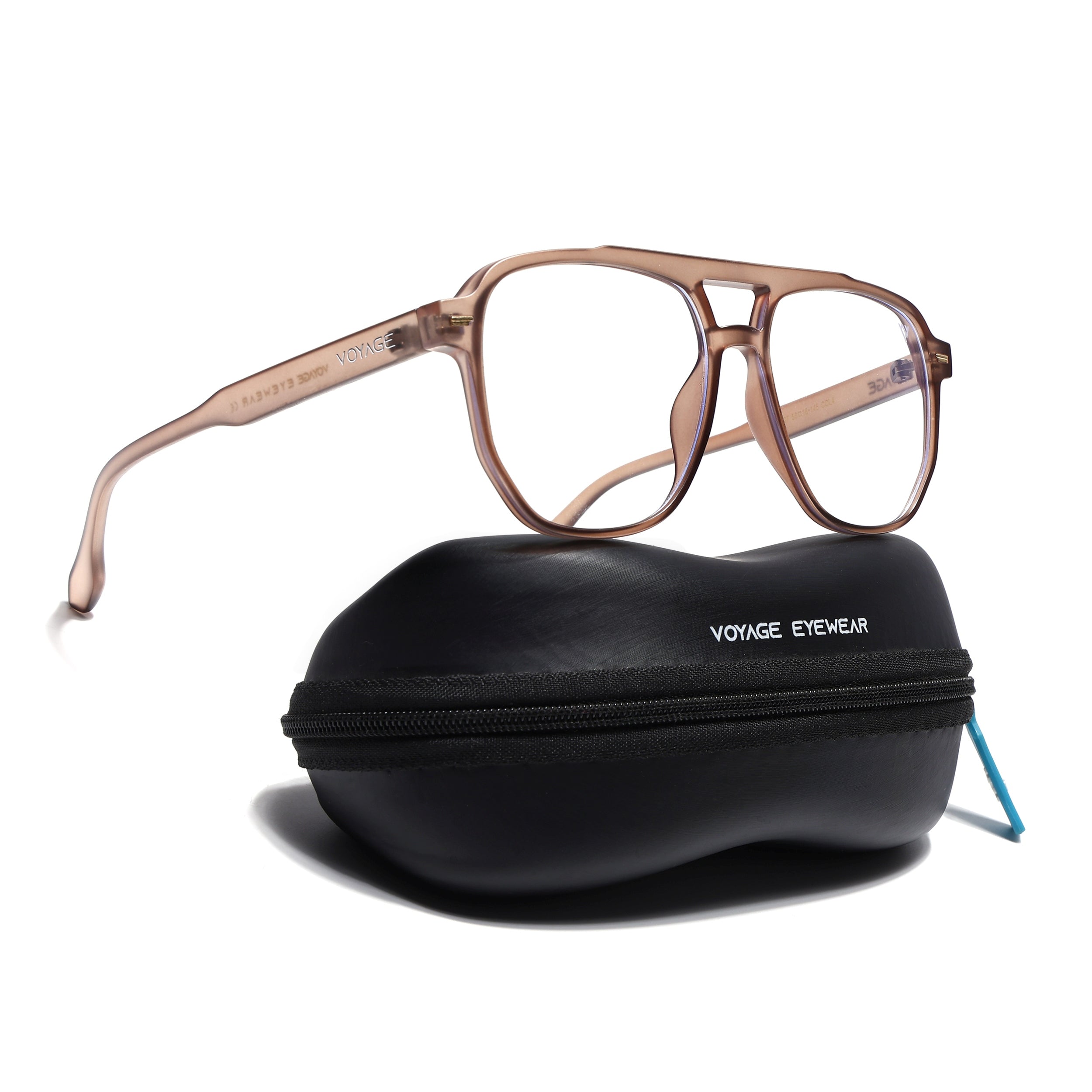 Voyage Maverick Transparent Brown Wayfarer Eyeglasses for Men & Women (TR85207MG4727-C2)