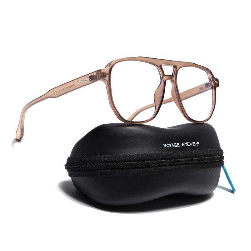 Voyage Maverick Transparent Brown Wayfarer Eyeglasses for Men & Women (TR85207MG4727-C2)