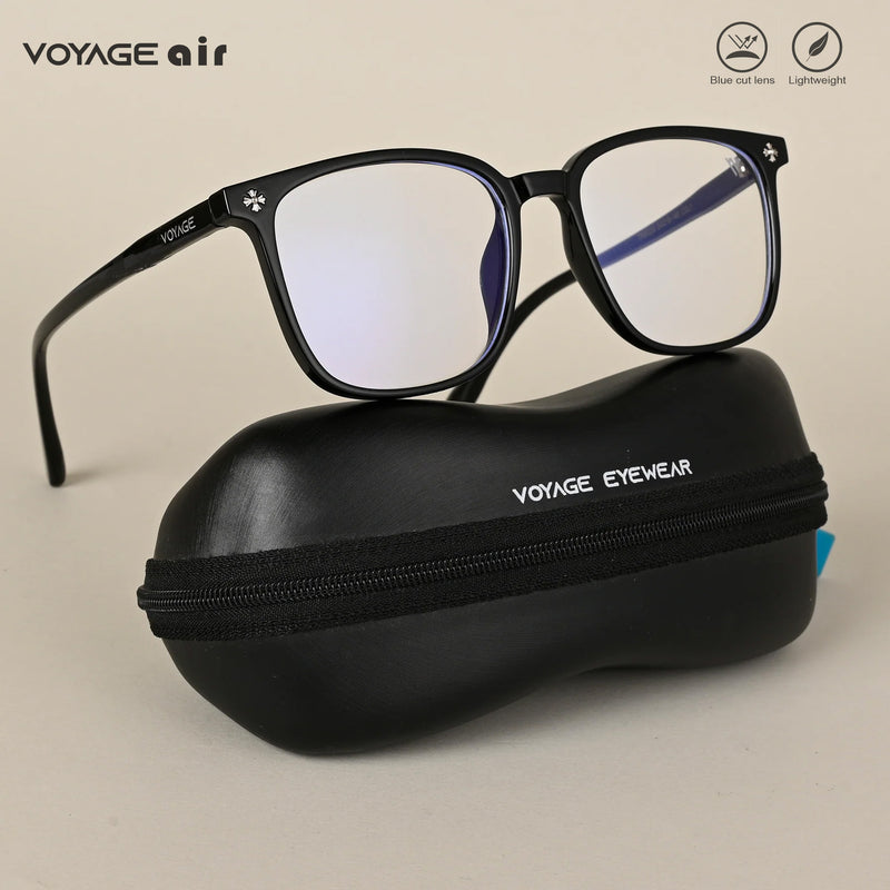 Voyage Air Black Square Eyeglasses for Men & Women (TR85230MG4695-C1)