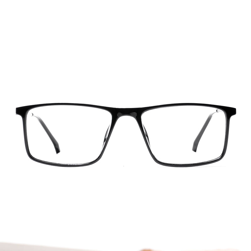 EyeJack Shine Black Rectangle Eyeglasses for Men & Women (TR85605GE1696-C1)