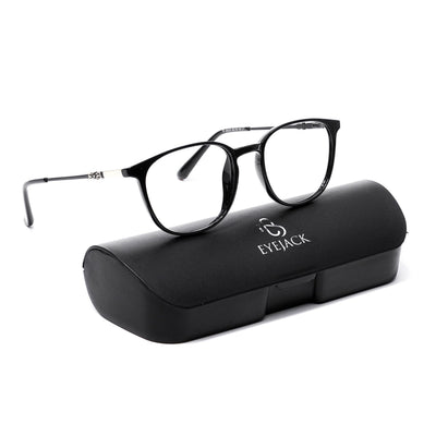 EyeJack Shine Black Round Eyeglasses for Men & Women (TR85610GE1699-C1)