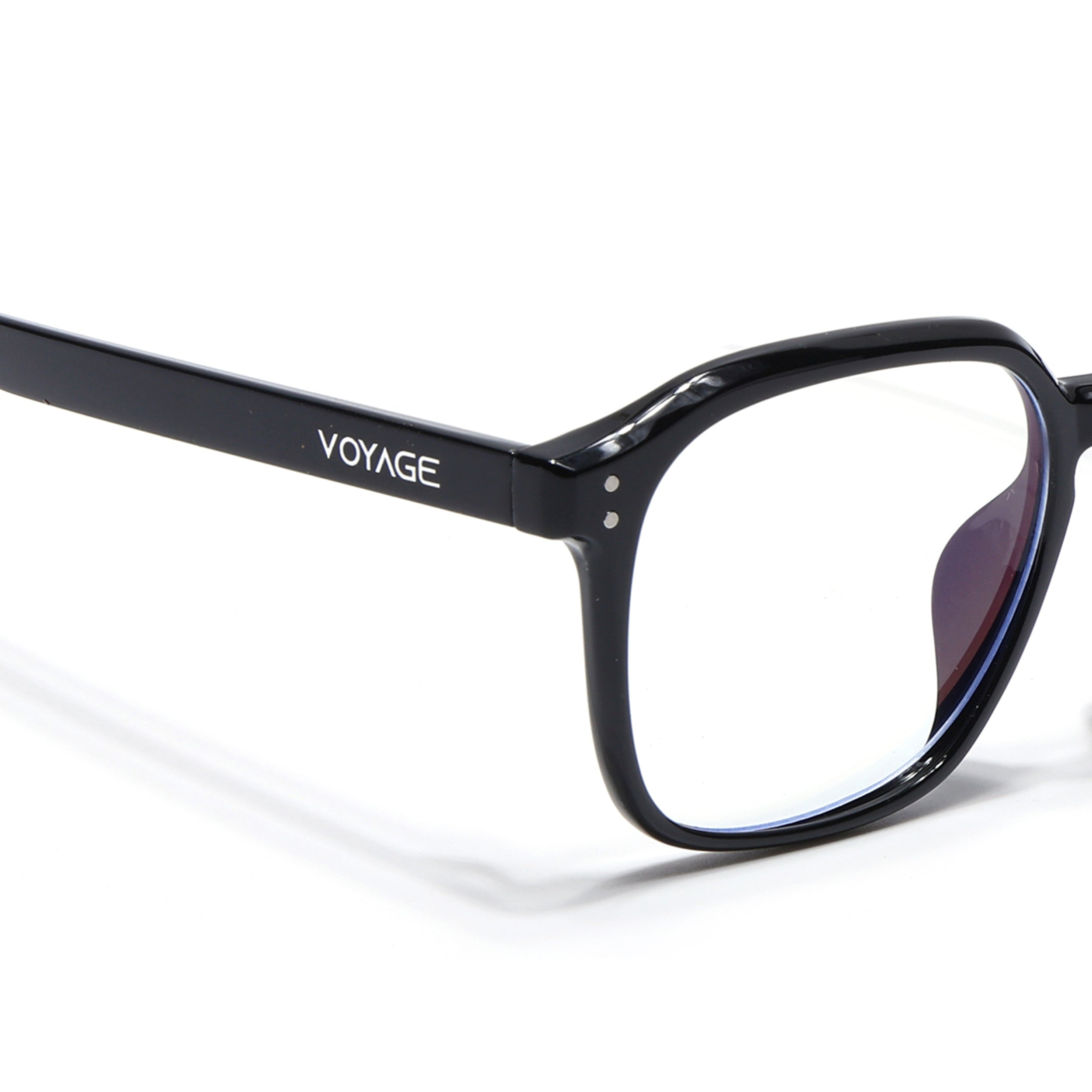 Voyage Air Shine Black Square Eyeglasses for Men & Women (TR8588MG4866-C1)