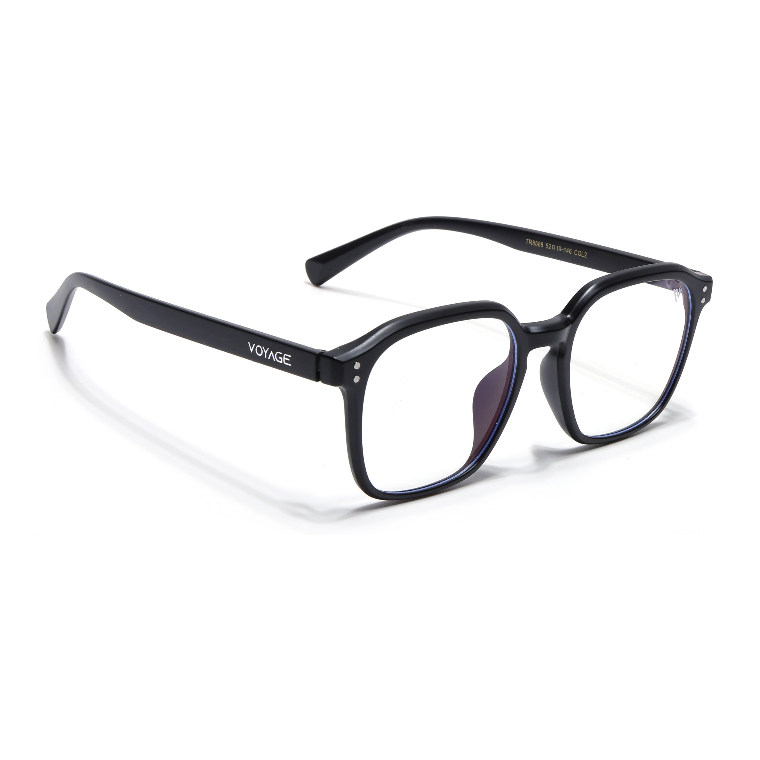 Voyage Air Matt Black Square Eyeglasses for Men & Women (TR8588MG4867-C2)