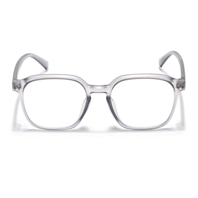 Voyage Air Transparent Grey Square Eyeglasses for Men & Women (TR8588MG4868-C3)