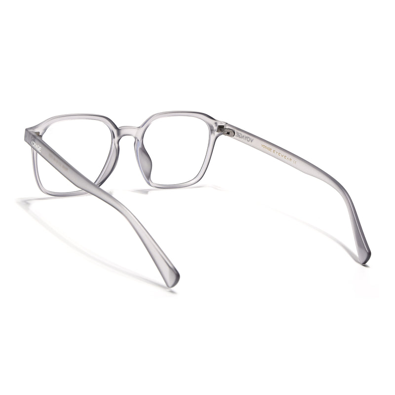 Voyage Air Transparent Grey Square Eyeglasses for Men & Women (TR8588MG4868-C3)