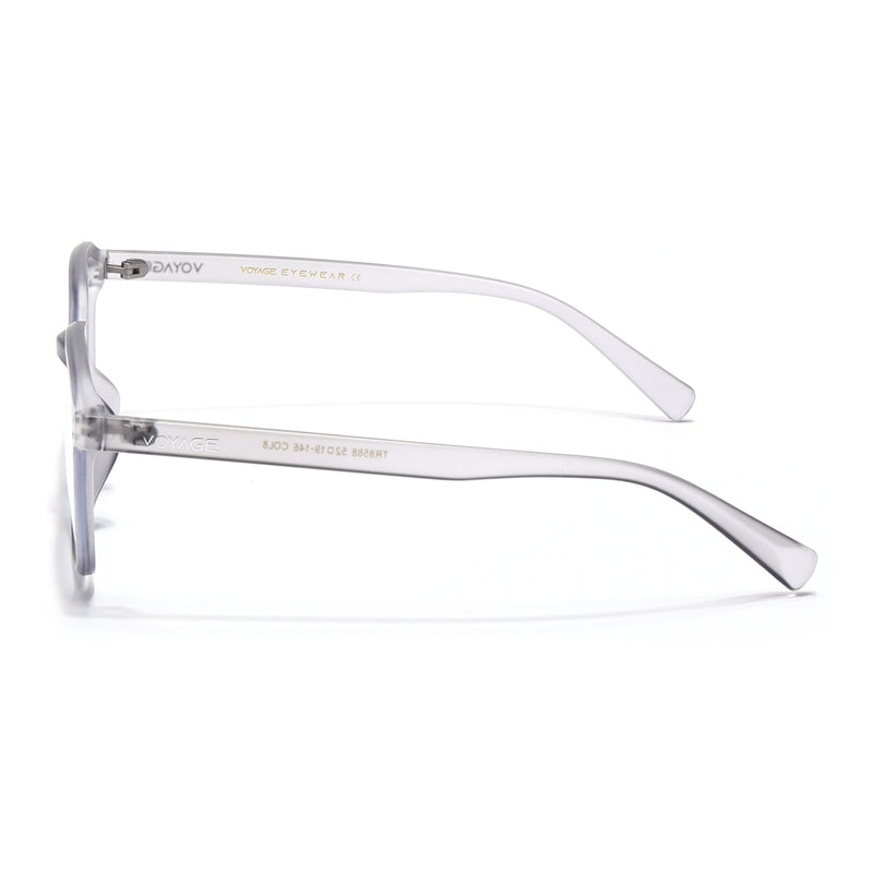 Voyage Air Transparent Grey Square Eyeglasses for Men & Women (TR8588MG4868-C3)