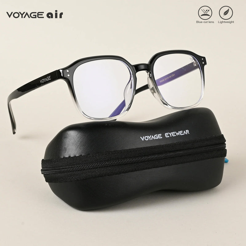 Voyage Air Black & Transparent Square Eyeglasses for Men & Women (TR8588MG4870-C5)