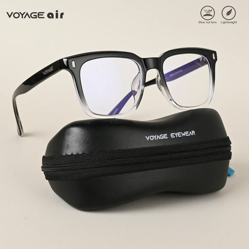 Voyage Air Black & Transparent Square Eyeglasses for Men & Women (TR86012MG4847-C5)