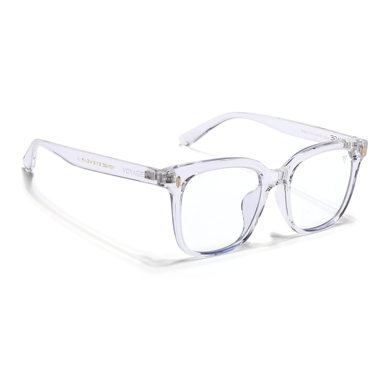 Voyage Air Transparent Square Eyeglasses for Men & Women (TR86013MG4851-C7)