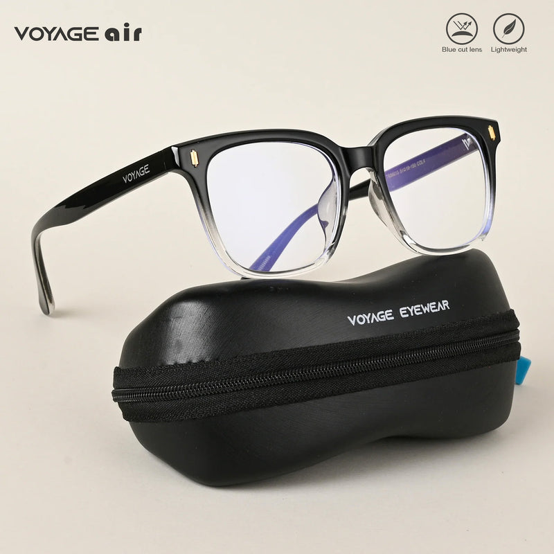 Voyage Air Black & Transparent Square Eyeglasses for Men & Women (TR86013MG4853-C4)