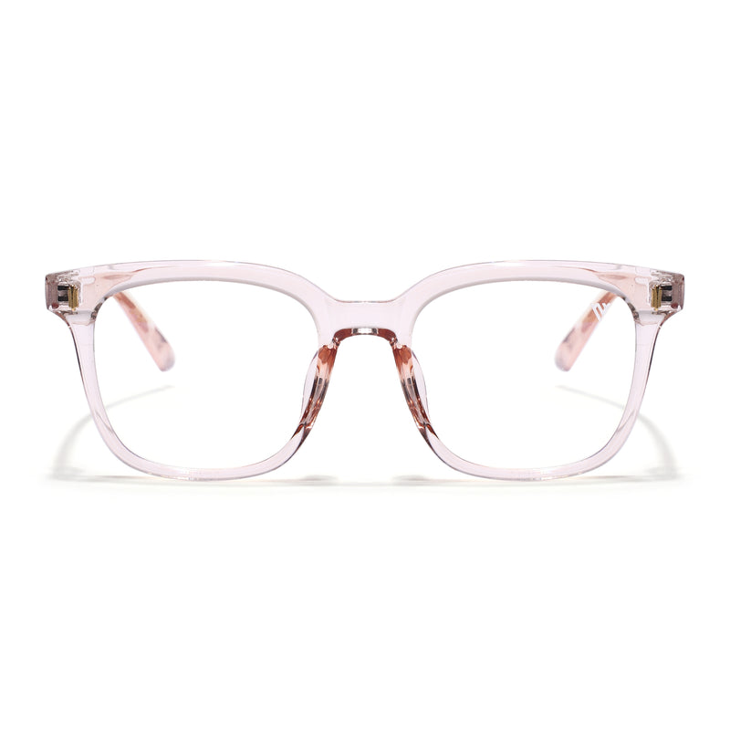 Voyage Air Transparent Pink Square Eyeglasses for Men & Women (TR86013MG4854-C5)