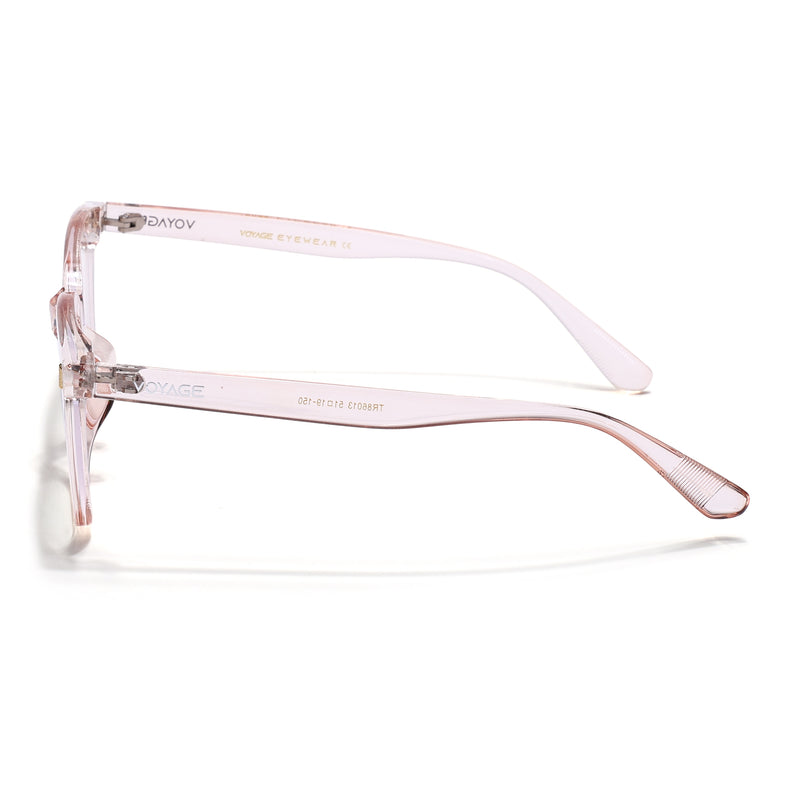 Voyage Air Transparent Pink Square Eyeglasses for Men & Women (TR86013MG4854-C5)