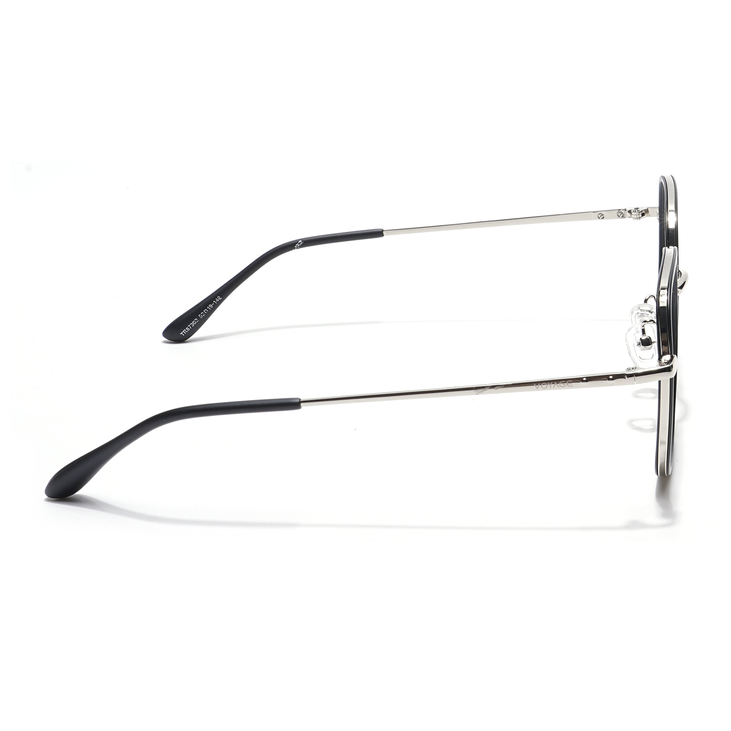 Voyage Black & Silver Square Eyeglasses for Men & Women (TR87302MG5816-C1)