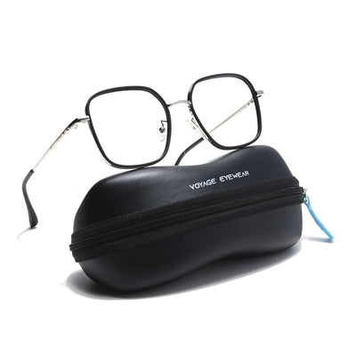 Voyage Black & Silver Square Eyeglasses for Men & Women (TR87302MG5816-C1)