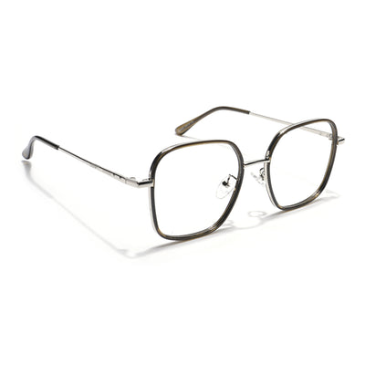 Voyage Grey & Silver Square Eyeglasses for Men & Women (TR87302MG5817-C2)