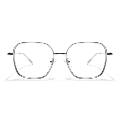 Voyage Light Grey & Silver Square Eyeglasses for Men & Women (TR87302MG5818-C3)