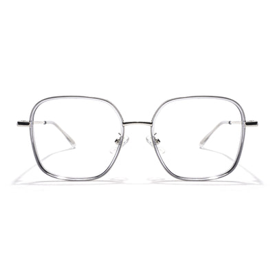 Voyage Light Grey & Silver Square Eyeglasses for Men & Women (TR87302MG5818-C3)