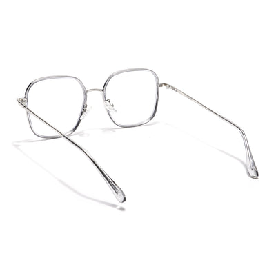 Voyage Light Grey & Silver Square Eyeglasses for Men & Women (TR87302MG5818-C3)