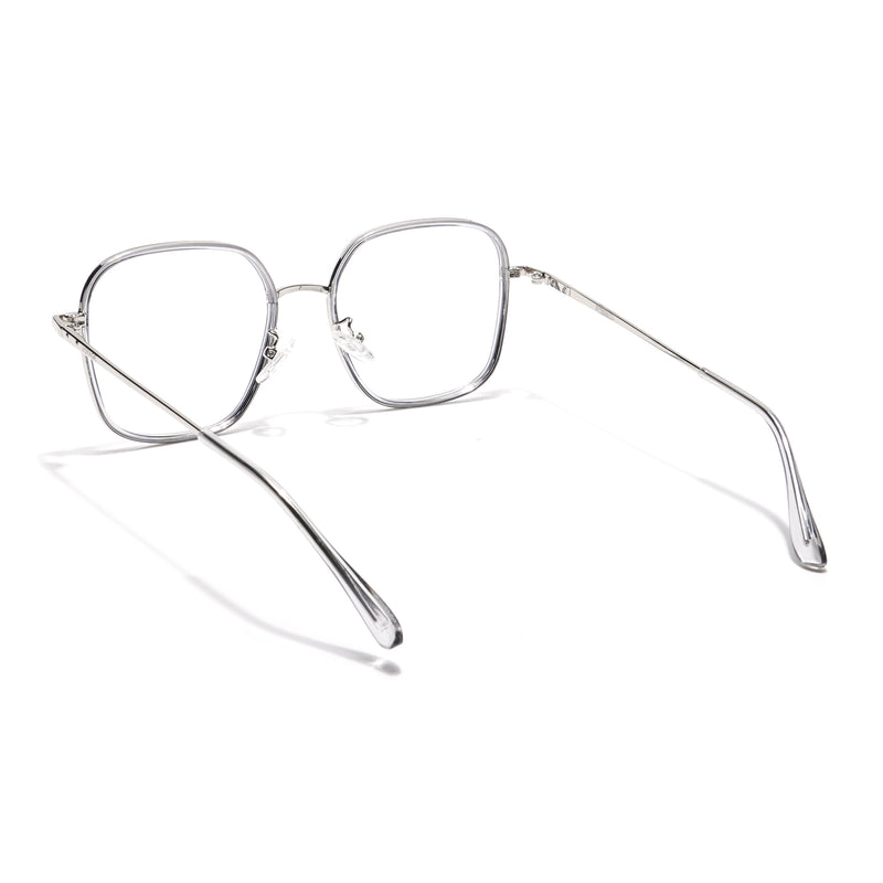 Voyage Light Grey & Silver Square Eyeglasses for Men & Women (TR87302MG5818-C3)