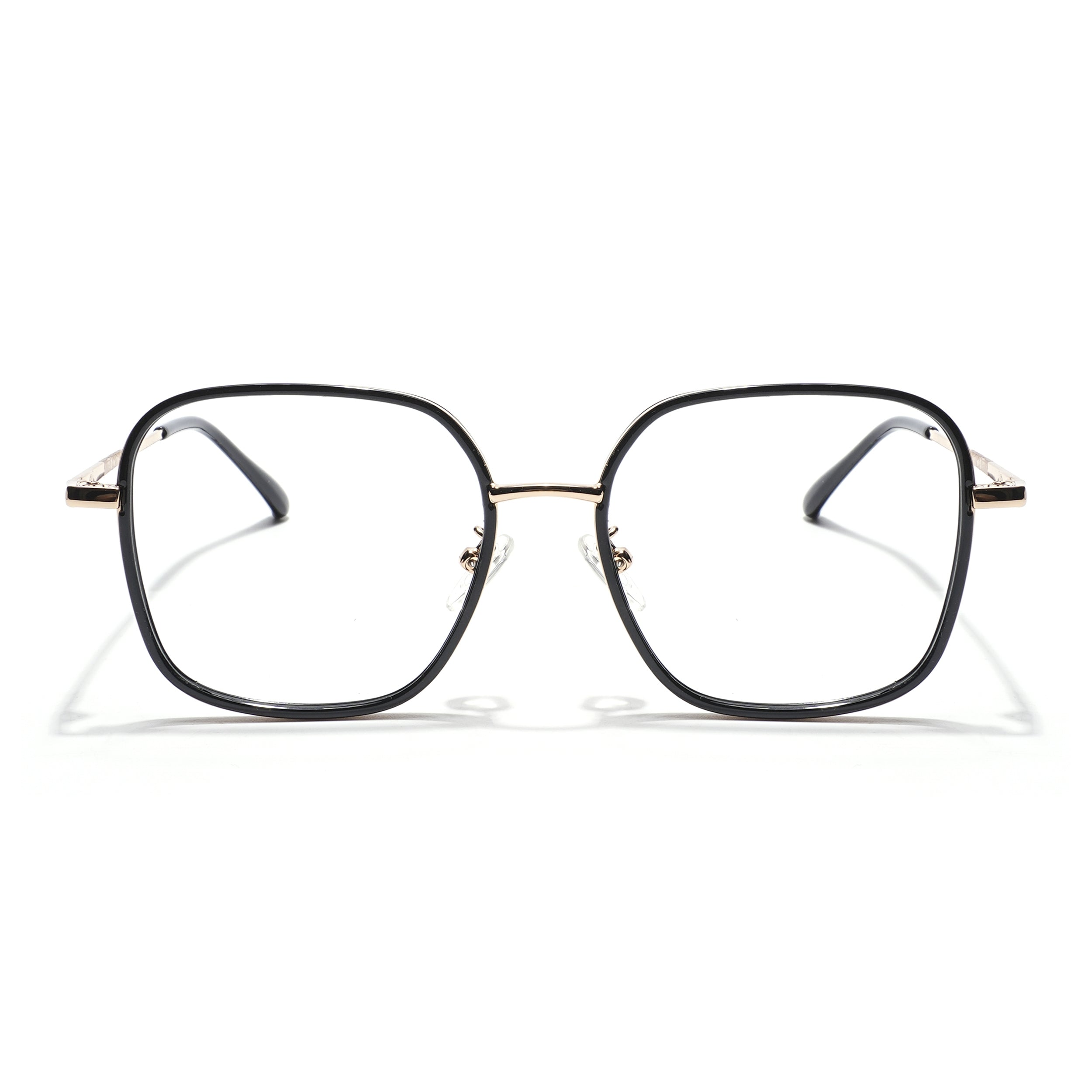 Voyage Black & Golden Square Eyeglasses for Men & Women (TR87302MG5819-C4)