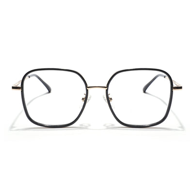 Voyage Black & Golden Square Eyeglasses for Men & Women (TR87302MG5819-C4)