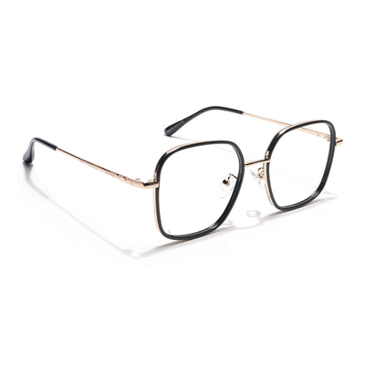 Voyage Black & Golden Square Eyeglasses for Men & Women (TR87302MG5819-C4)