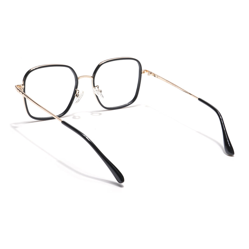 Voyage Black & Golden Square Eyeglasses for Men & Women (TR87302MG5819-C4)