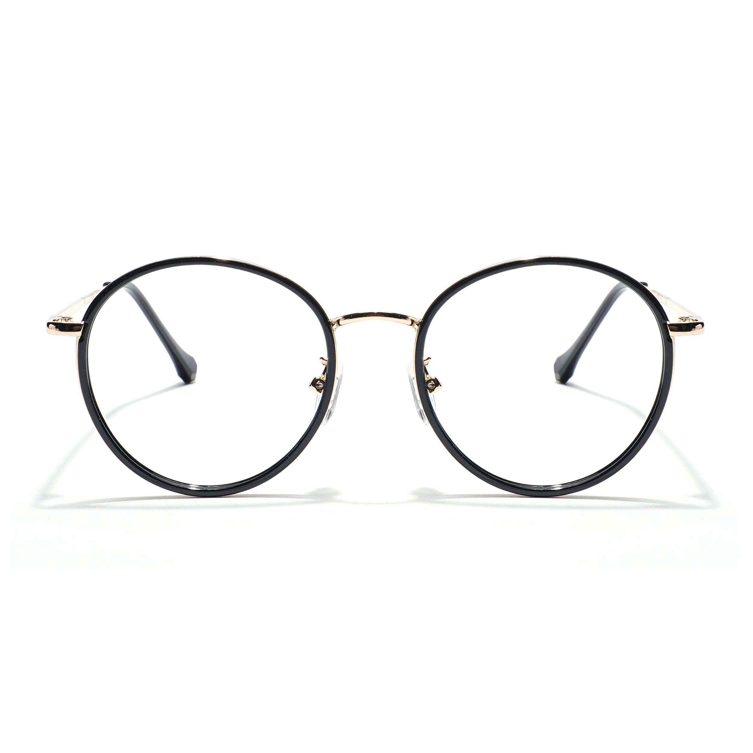 Voyage Black & Golden Round Eyeglasses for Men & Women (TR87312MG5822-C2)