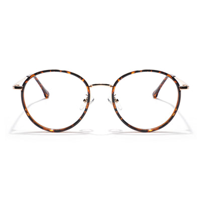 Voyage Demi Brown & Golden Round Eyeglasses for Men & Women (TR87312MG5824-C4)