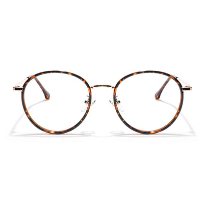 Voyage Demi Brown & Golden Round Eyeglasses for Men & Women (TR87312MG5824-C4)