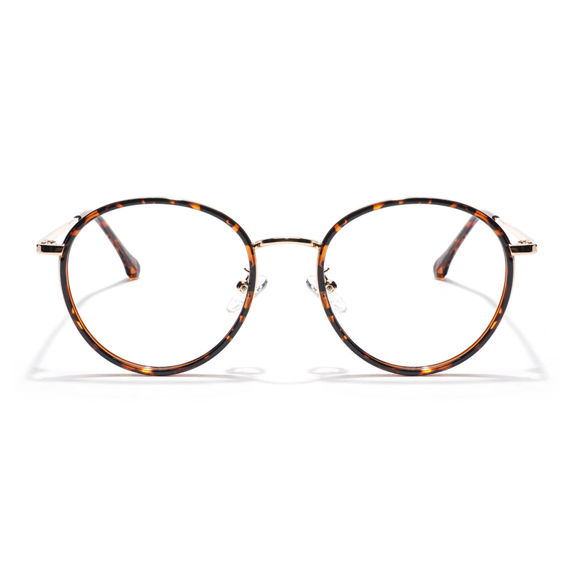 Voyage Demi Brown & Golden Round Eyeglasses for Men & Women (TR87312MG5824-C4)