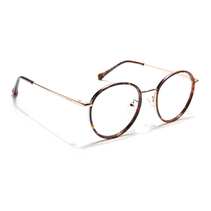 Voyage Demi Brown & Golden Round Eyeglasses for Men & Women (TR87312MG5824-C4)