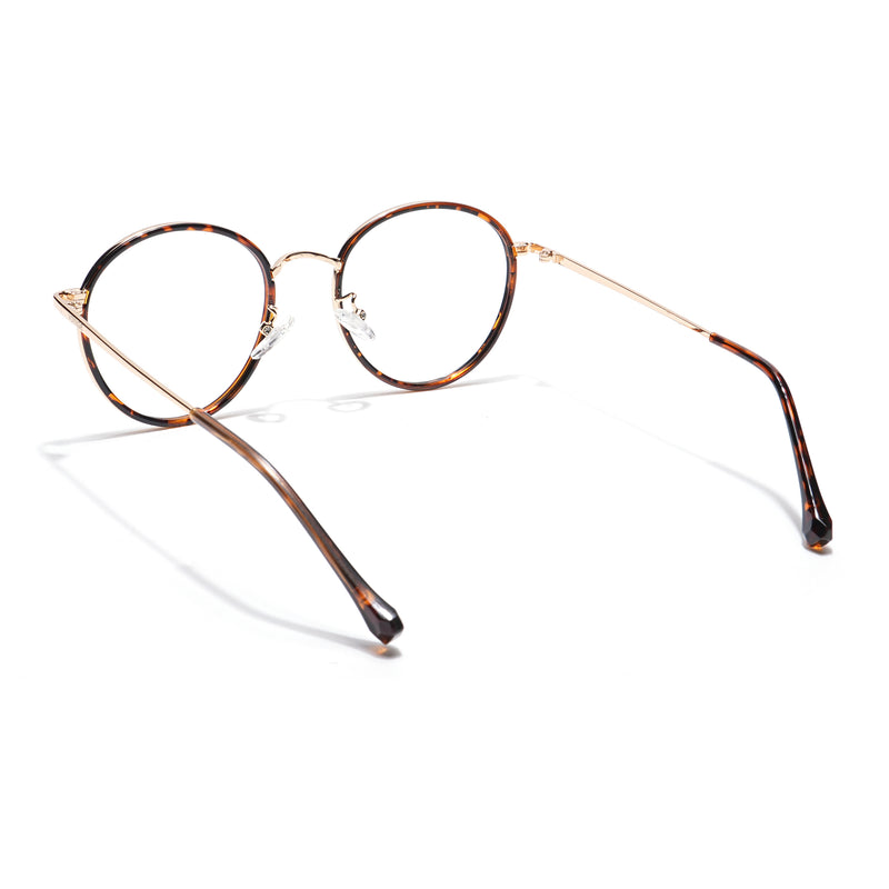 Voyage Demi Brown & Golden Round Eyeglasses for Men & Women (TR87312MG5824-C4)