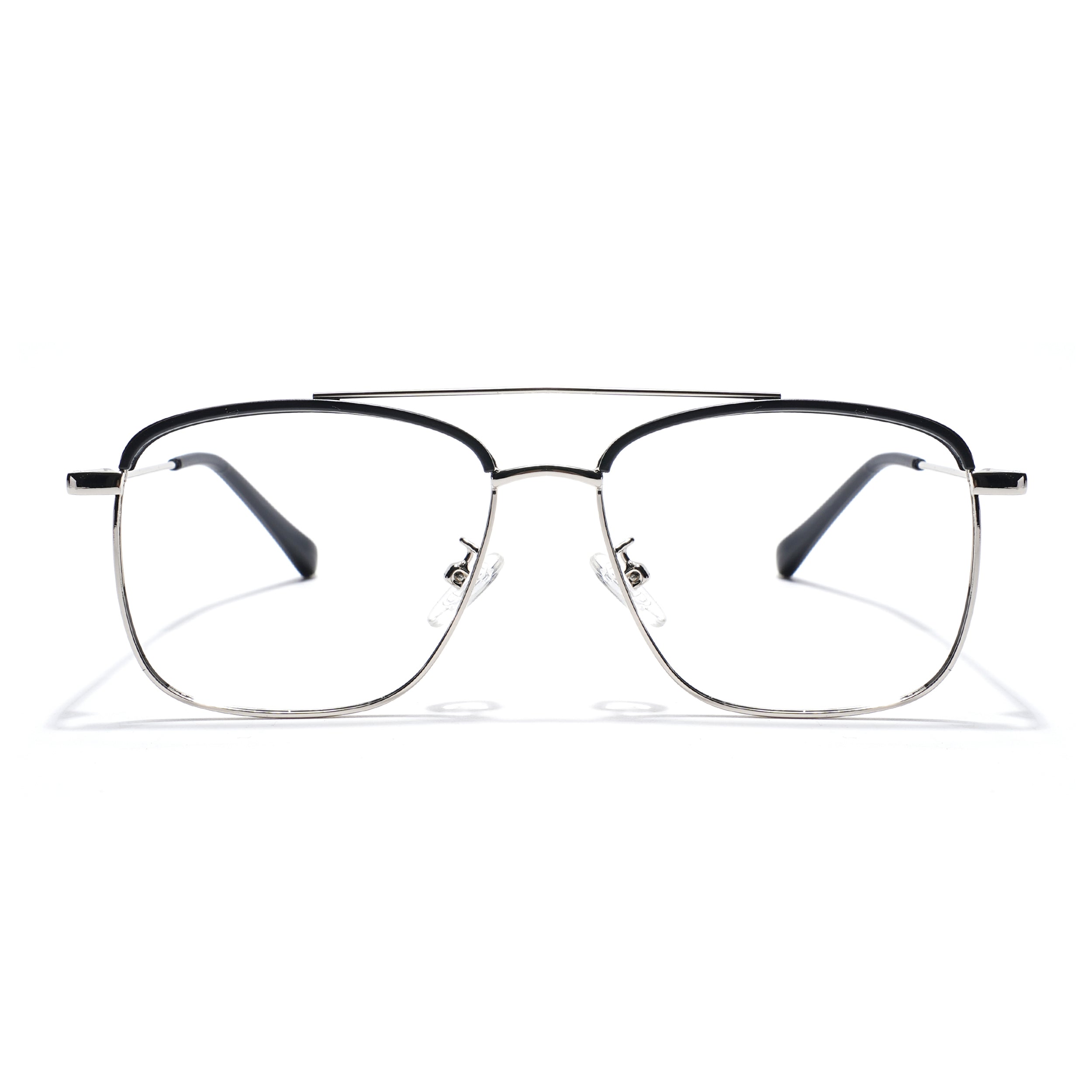 Voyage Black & Silver Wayfarer Eyeglasses for Men & Women (TR87331MG5825-C1)