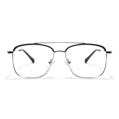 Voyage Black & Silver Wayfarer Eyeglasses for Men & Women (TR87331MG5825-C1)