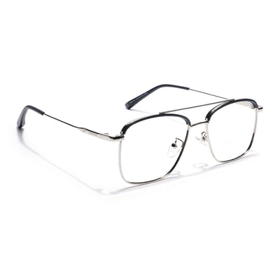 Voyage Black & Silver Wayfarer Eyeglasses for Men & Women (TR87331MG5825-C1)