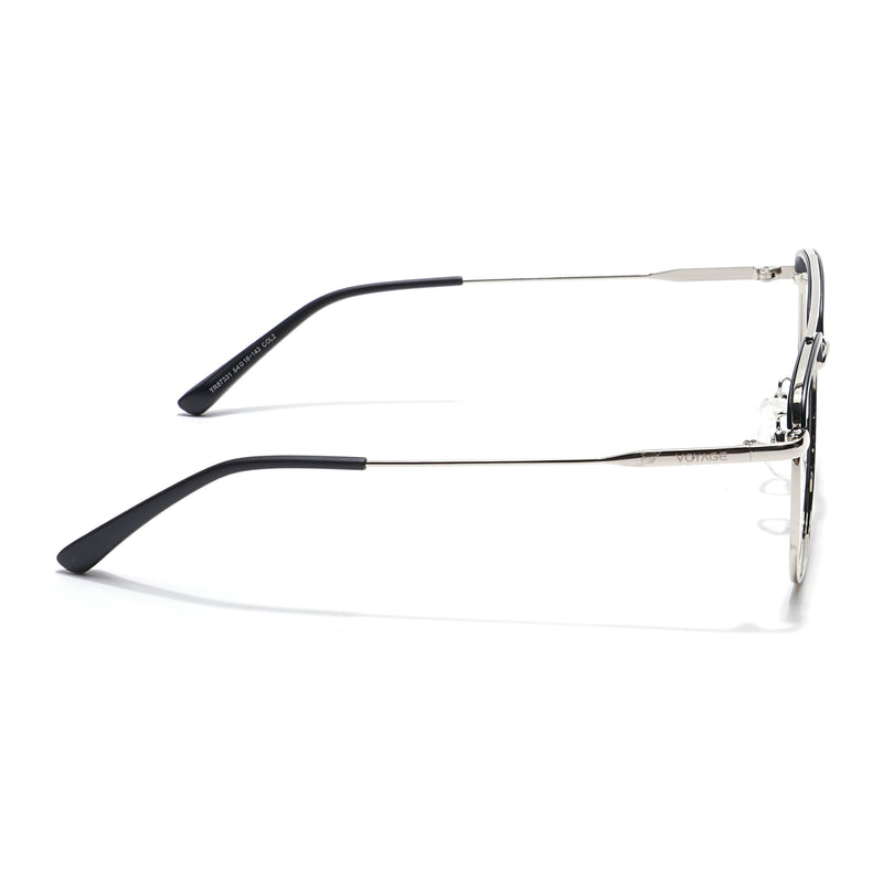 Voyage Black & Silver Wayfarer Eyeglasses for Men & Women (TR87331MG5825-C1)