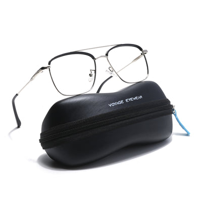 Voyage Black & Silver Wayfarer Eyeglasses for Men & Women (TR87331MG5825-C1)