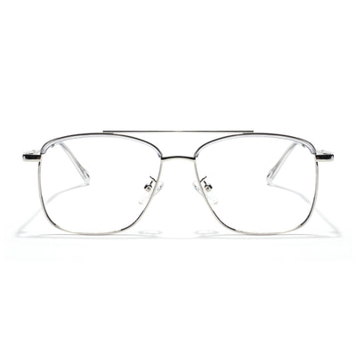 Voyage Light Grey & Silver Wayfarer Eyeglasses for Men & Women (TR87331MG5827-C3)