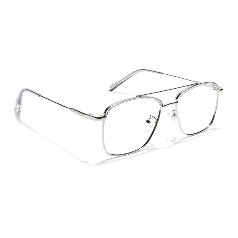 Voyage Light Grey & Silver Wayfarer Eyeglasses for Men & Women (TR87331MG5827-C3)