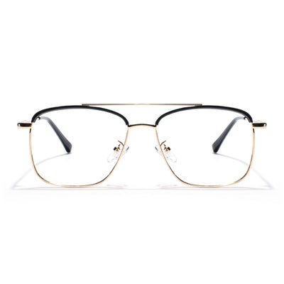 Voyage Black & Golden Wayfarer Eyeglasses for Men & Women (TR87331MG5828-C4)