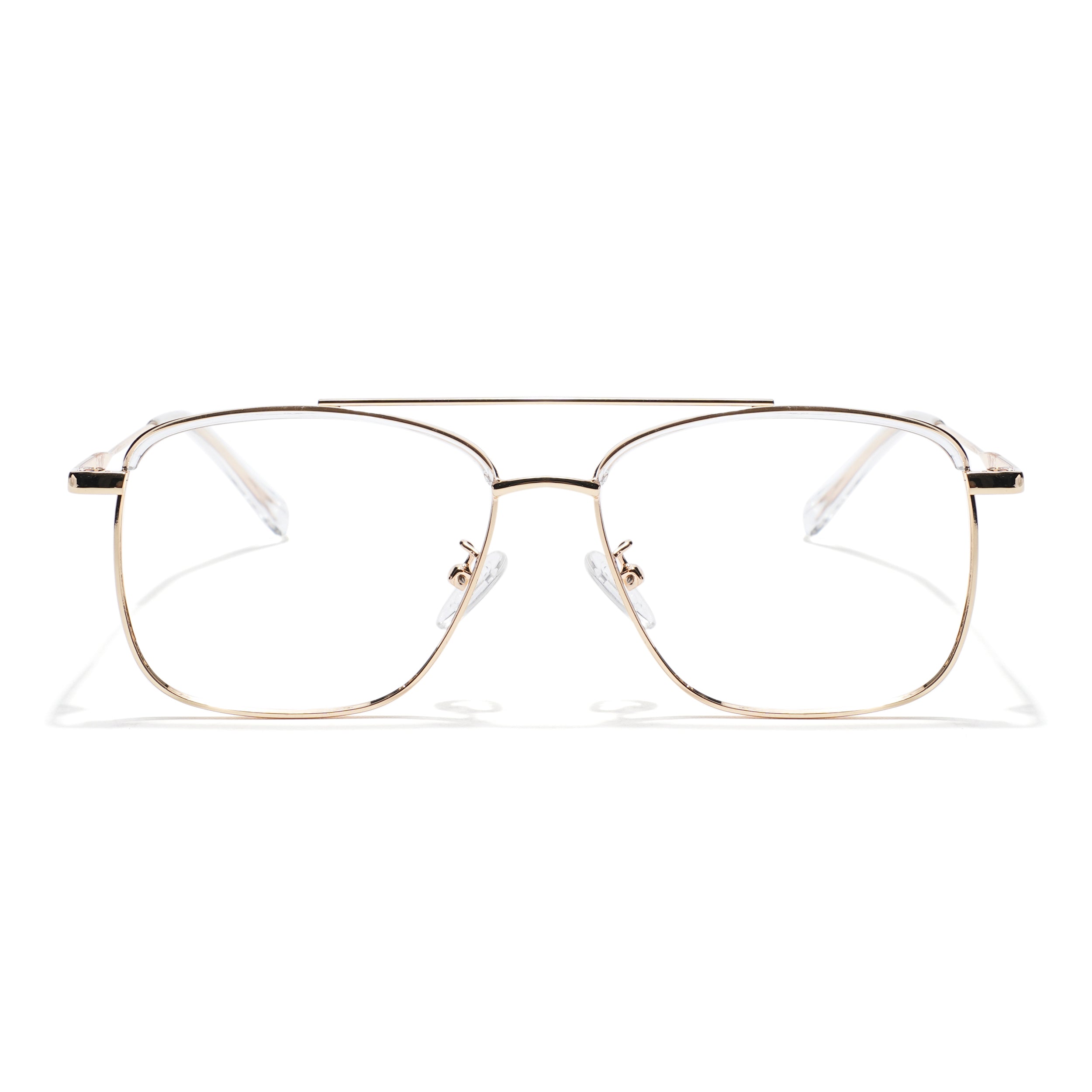 Voyage Golden & Transparent Wayfarer Eyeglasses for Men & Women (TR87331MG5829-C5)