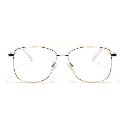 Voyage Golden & Transparent Wayfarer Eyeglasses for Men & Women (TR87331MG5829-C5)