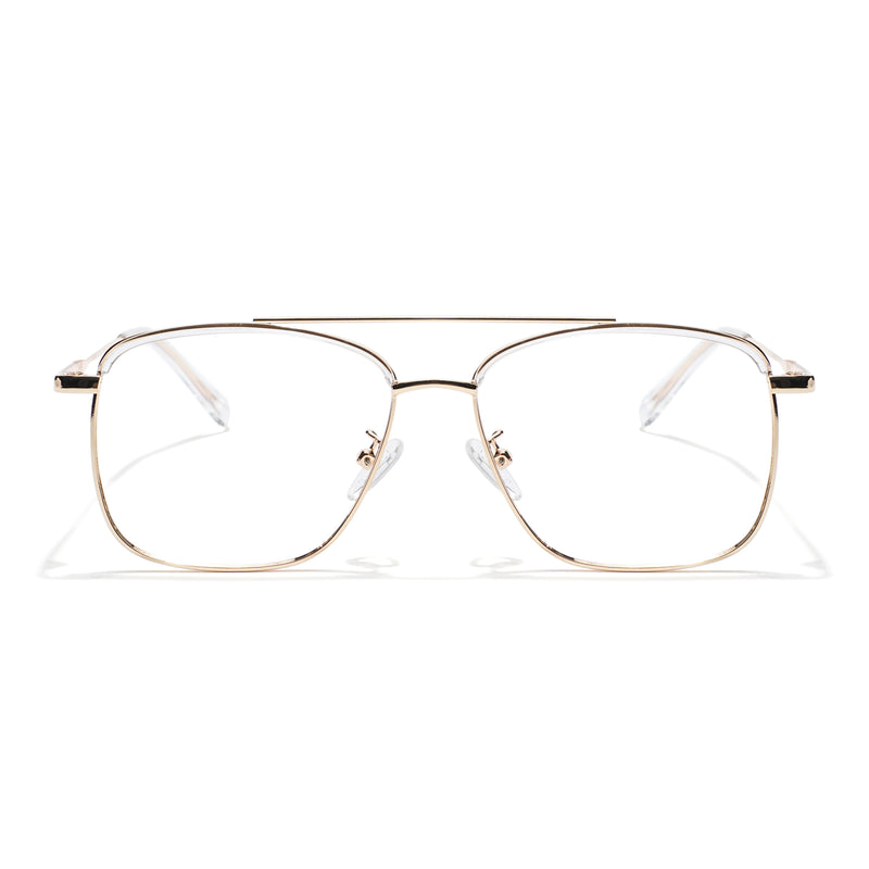 Voyage Golden & Transparent Wayfarer Eyeglasses for Men & Women (TR87331MG5829-C5)