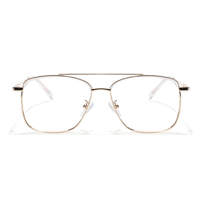 Voyage Golden & Transparent Wayfarer Eyeglasses for Men & Women (TR87331MG5829-C5)