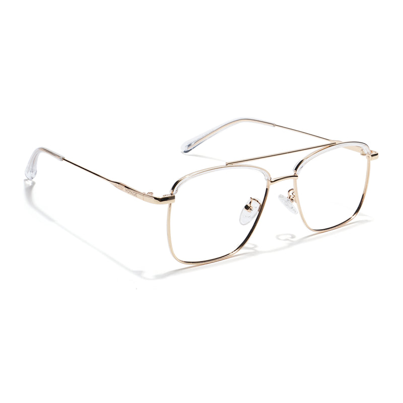 Voyage Golden & Transparent Wayfarer Eyeglasses for Men & Women (TR87331MG5829-C5)